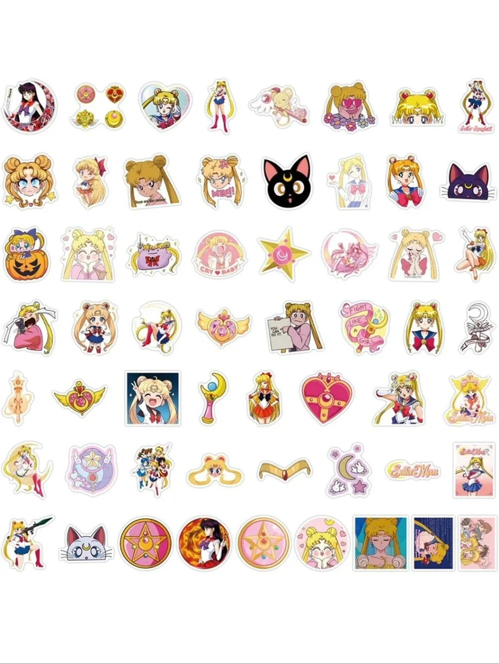 Sticker Pack - Pink & Yellow Anime Vinyl Decals